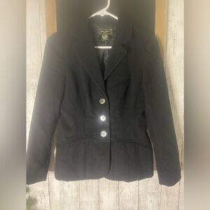 Eddie Bauer wool blend black coat blazer jacket size Petite XS